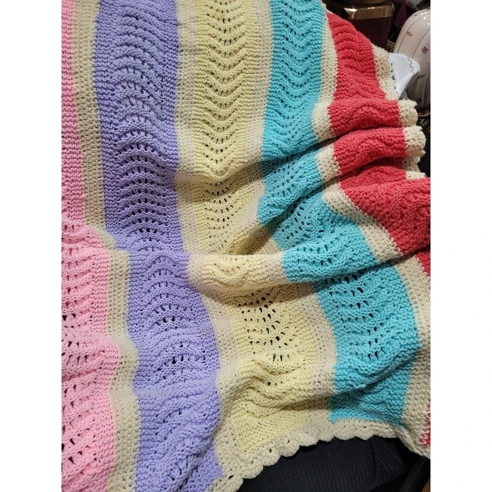 vintage hand made crochet blanket